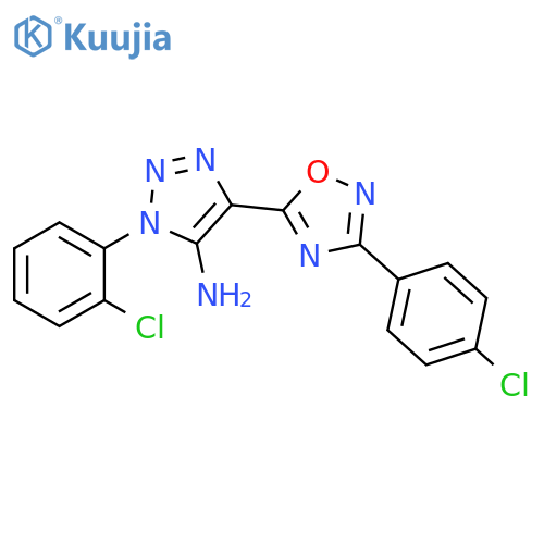 1-(2-chlorophenyl)-4-3-(4-chlorophenyl)-1,2,4-oxadiazol-5-yl-1H-1,2,3-triazol-5-amine structure