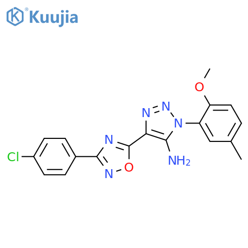 4-3-(4-chlorophenyl)-1,2,4-oxadiazol-5-yl-1-(2-methoxy-5-methylphenyl)-1H-1,2,3-triazol-5-amine structure