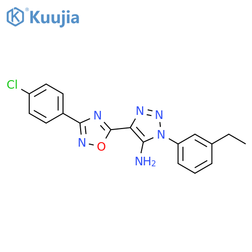 4-3-(4-chlorophenyl)-1,2,4-oxadiazol-5-yl-1-(3-ethylphenyl)-1H-1,2,3-triazol-5-amine structure