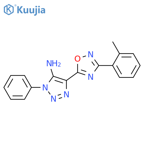 4-3-(2-methylphenyl)-1,2,4-oxadiazol-5-yl-1-phenyl-1H-1,2,3-triazol-5-amine structure