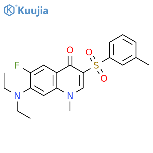 7-(diethylamino)-6-fluoro-1-methyl-3-(3-methylbenzenesulfonyl)-1,4-dihydroquinolin-4-one structure