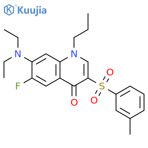 7-(diethylamino)-6-fluoro-3-(3-methylbenzenesulfonyl)-1-propyl-1,4-dihydroquinolin-4-one structure