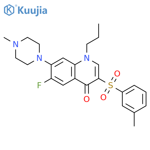 6-fluoro-3-(3-methylbenzenesulfonyl)-7-(4-methylpiperazin-1-yl)-1-propyl-1,4-dihydroquinolin-4-one structure