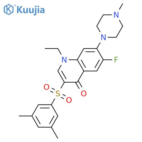 3-(3,5-dimethylbenzenesulfonyl)-1-ethyl-6-fluoro-7-(4-methylpiperazin-1-yl)-1,4-dihydroquinolin-4-one structure