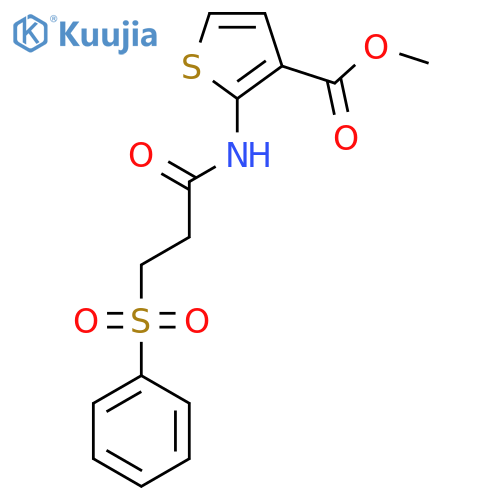 methyl 2-3-(benzenesulfonyl)propanamidothiophene-3-carboxylate structure