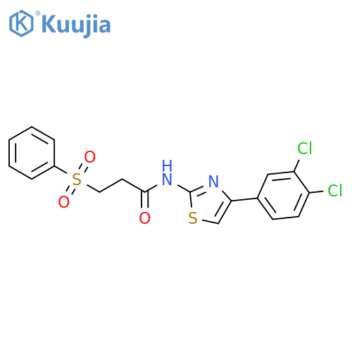 3-(benzenesulfonyl)-N-4-(3,4-dichlorophenyl)-1,3-thiazol-2-ylpropanamide structure