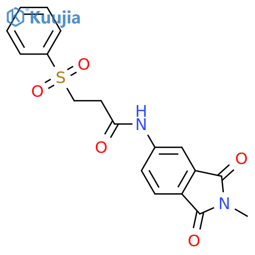 3-(benzenesulfonyl)-N-(2-methyl-1,3-dioxo-2,3-dihydro-1H-isoindol-5-yl)propanamide structure