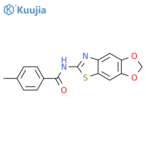 N-{4,6-dioxa-10-thia-12-azatricyclo7.3.0.0^{3,7}dodeca-1(9),2,7,11-tetraen-11-yl}-4-methylbenzamide structure