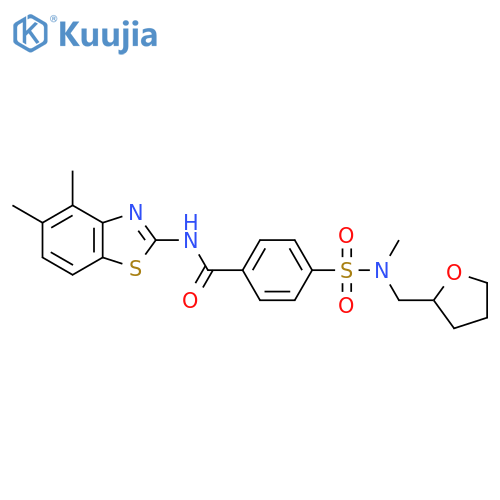 N-(4,5-dimethyl-1,3-benzothiazol-2-yl)-4-{methyl(oxolan-2-yl)methylsulfamoyl}benzamide structure