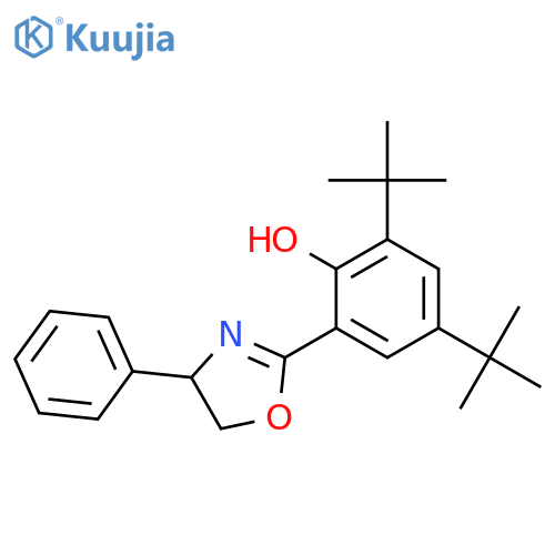 Phenol, 2-[(4S)-4,5-dihydro-4-phenyl-2-oxazolyl]-4,6-bis(1,1-dimethylethyl)- structure