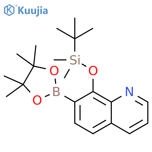 8-(tert-butyldimethylsilyl)oxy-7-(4,4,5,5-tetramethyl-1,3,2-dioxaborolan-2-yl)quinoline structure