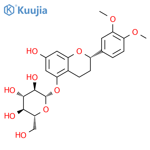 (2S)-2-(3,4-dimethoxyphenyl)-7-hydroxy-3,4-dihydro-2H-chromen-5-yl beta-D-glucopyranoside structure