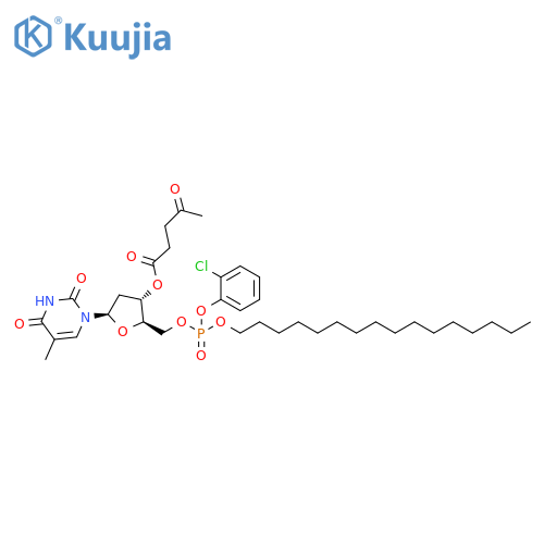 5'-Thymidylic acid, 2-chlorophenyl hexadecyl ester, 3'-(4-oxopentanoate) (9CI) structure