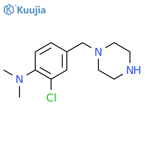 Benzenamine, 2-chloro-N,N-dimethyl-4-(1-piperazinylmethyl)- structure