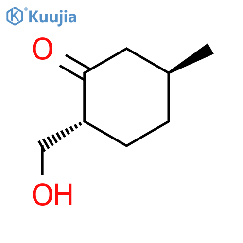 Cyclohexanone, 2-(hydroxymethyl)-5-methyl-, trans- structure