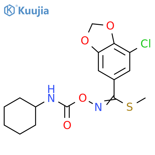 1,3-Benzodioxole-5-carboximidothioic acid,7-chloro-N-[[(cyclohexylamino)carbonyl]oxy]-, methyl ester structure