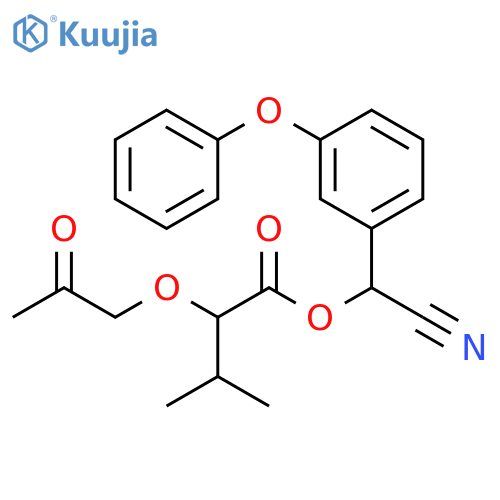 Butanoic acid, 3-methyl-2-(2-oxopropoxy)-, cyano(3-phenoxyphenyl)methyl ester structure