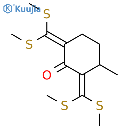 Cyclohexanone, 2,6-bis[bis(methylthio)methylene]-3-methyl- structure