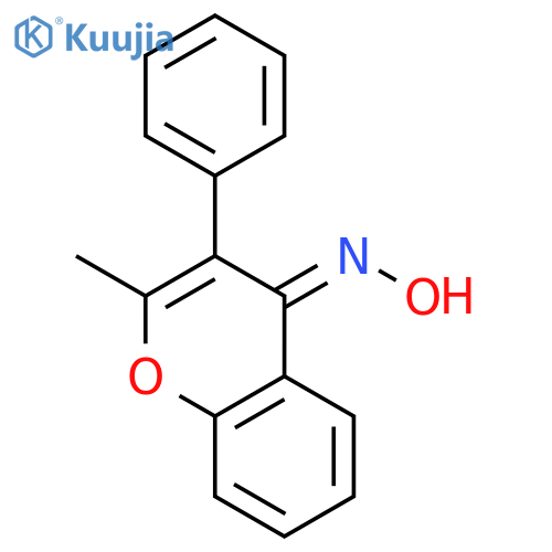 4H-1-Benzopyran-4-one, 2-methyl-3-phenyl-, oxime structure