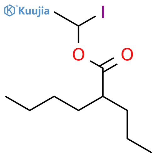 Hexanoic acid, 2-propyl-, 1-iodoethyl ester structure
