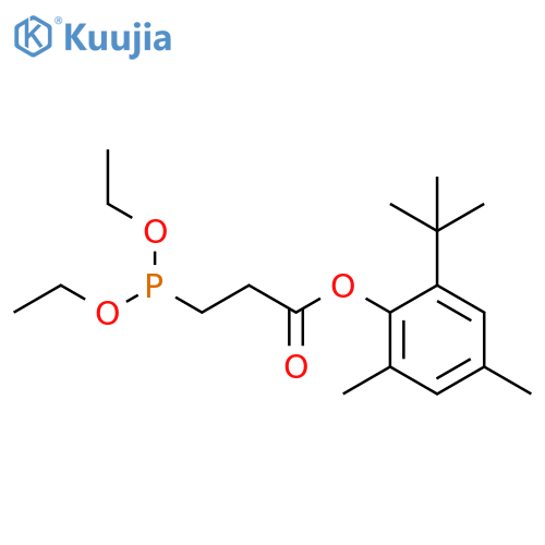 Propanoic acid, 3-(diethoxyphosphino)-, 2-(1,1-dimethylethyl)-4,6-dimethylphenyl ester structure