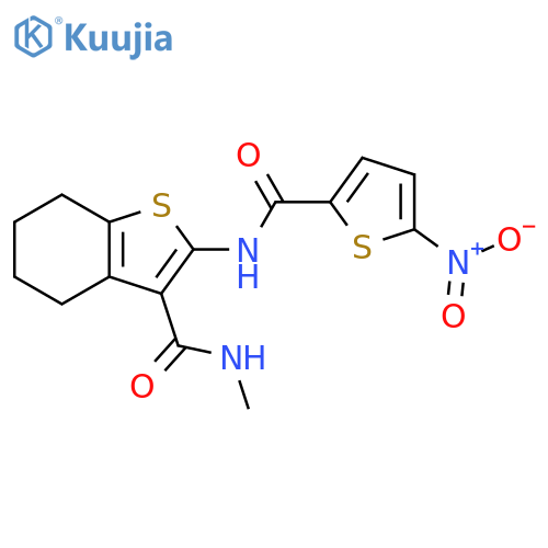 N-methyl-2-(5-nitrothiophene-2-amido)-4,5,6,7-tetrahydro-1-benzothiophene-3-carboxamide structure