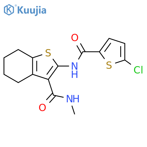 2-(5-chlorothiophene-2-amido)-N-methyl-4,5,6,7-tetrahydro-1-benzothiophene-3-carboxamide structure