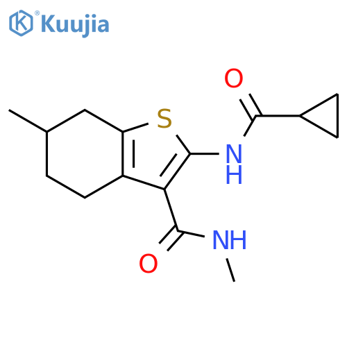2-cyclopropaneamido-N,6-dimethyl-4,5,6,7-tetrahydro-1-benzothiophene-3-carboxamide structure