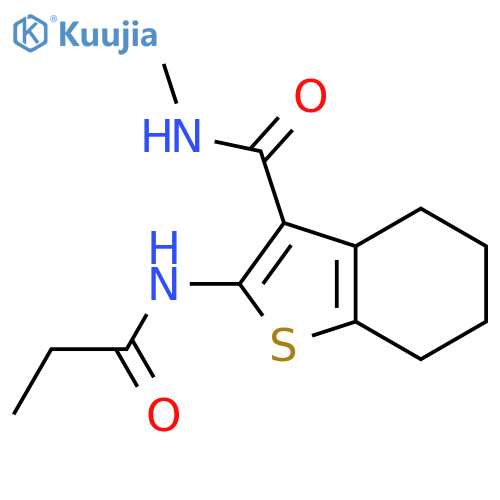 N-methyl-2-propanamido-4,5,6,7-tetrahydro-1-benzothiophene-3-carboxamide structure
