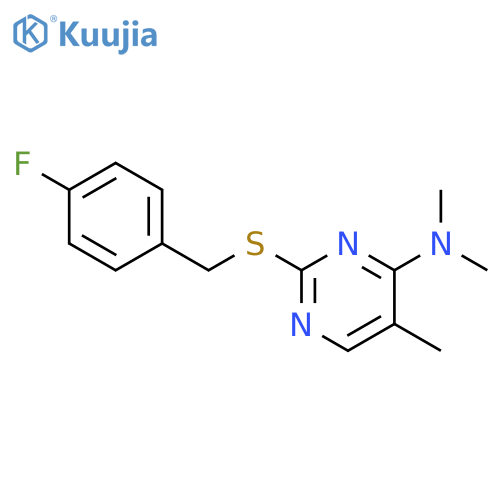 2-[(4-fluorophenyl)methylsulfanyl]-n,n,5-trimethylpyrimidin-4-amine;hydrochloride structure