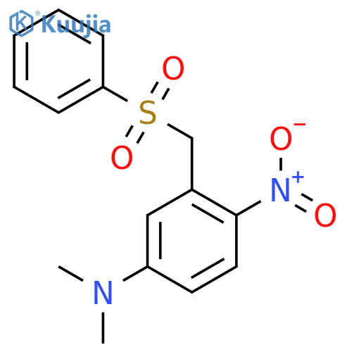 Benzenamine, N,N-dimethyl-4-nitro-3-[(phenylsulfonyl)methyl]- structure
