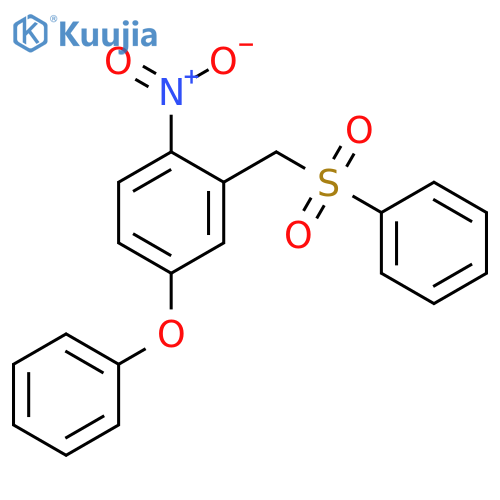 Benzene, 1-nitro-4-phenoxy-2-[(phenylsulfonyl)methyl]- structure