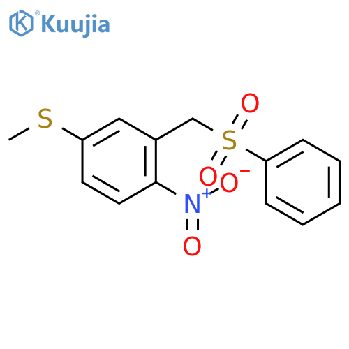 Benzene, 4-(methylthio)-1-nitro-2-[(phenylsulfonyl)methyl]- structure