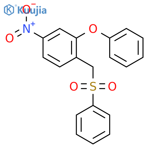 Benzene, 4-nitro-2-phenoxy-1-[(phenylsulfonyl)methyl]- structure