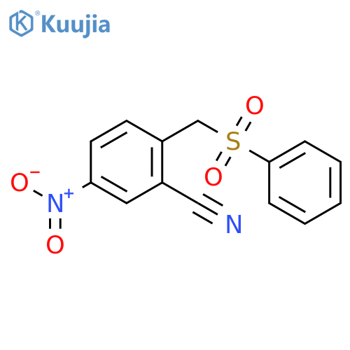 Benzonitrile, 5-nitro-2-[(phenylsulfonyl)methyl]- structure