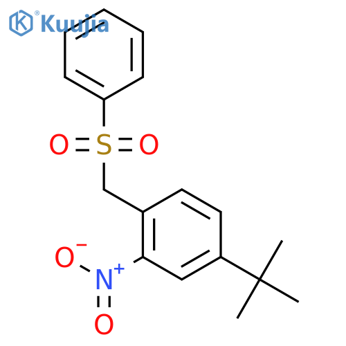 Benzene, 4-(1,1-dimethylethyl)-2-nitro-1-[(phenylsulfonyl)methyl]- structure
