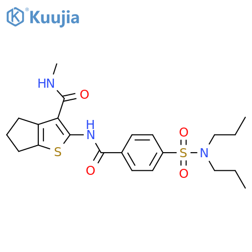 2-4-(dipropylsulfamoyl)benzamido-N-methyl-4H,5H,6H-cyclopentabthiophene-3-carboxamide structure