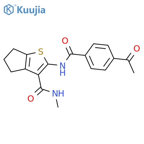 2-(4-acetylbenzamido)-N-methyl-4H,5H,6H-cyclopentabthiophene-3-carboxamide structure
