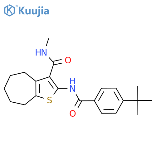 2-(4-tert-butylbenzamido)-N-methyl-4H,5H,6H,7H,8H-cycloheptabthiophene-3-carboxamide structure