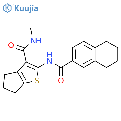 N-methyl-2-(5,6,7,8-tetrahydronaphthalene-2-amido)-4H,5H,6H-cyclopentabthiophene-3-carboxamide structure