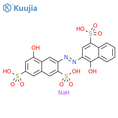 2,7-Naphthalenedisulfonic acid, 5-hydroxy-3-[2-(1-hydroxy-4-sulfo-2-naphthalenyl)diazenyl]-, sodium salt (1:3) structure
