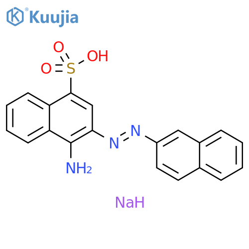 1-Naphthalenesulfonic acid, 4-amino-3-[2-(2-naphthalenyl)diazenyl]-, sodium salt (1:1) structure