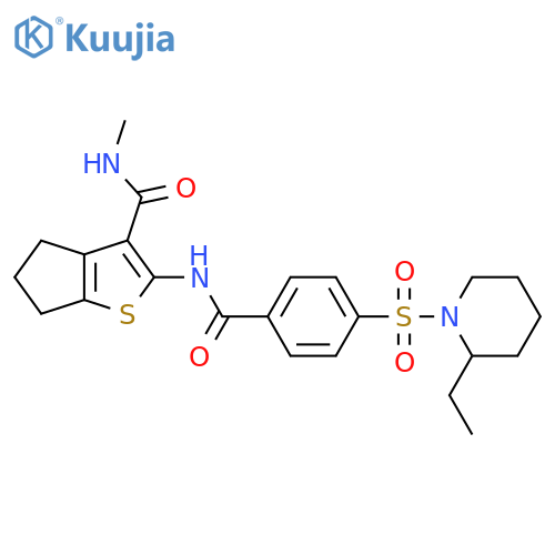 2-{4-(2-ethylpiperidin-1-yl)sulfonylbenzamido}-N-methyl-4H,5H,6H-cyclopentabthiophene-3-carboxamide structure