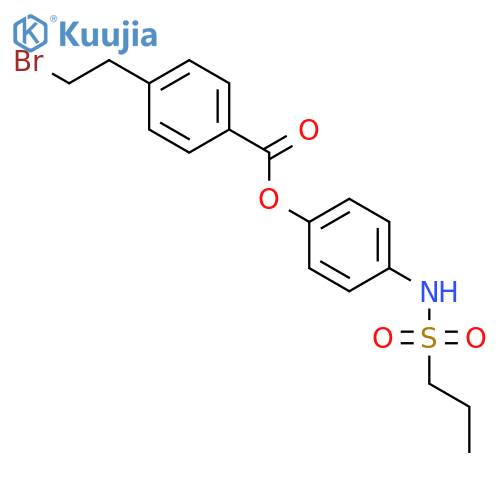Benzoic acid, 4-(2-bromoethyl)-, 4-[(propylsulfonyl)amino]phenyl ester structure