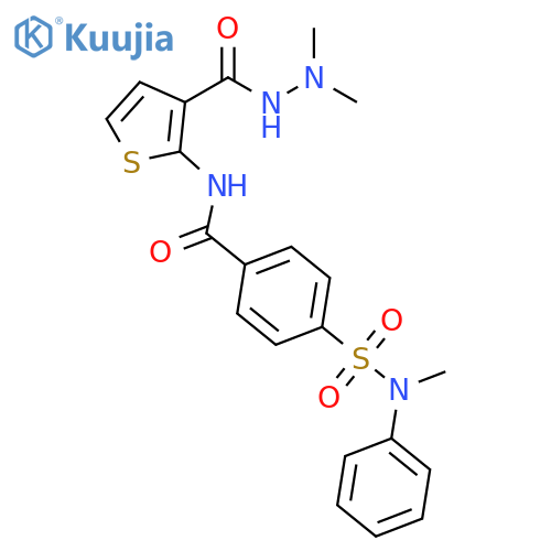N-3-(N',N'-dimethylhydrazinecarbonyl)thiophen-2-yl-4-methyl(phenyl)sulfamoylbenzamide structure