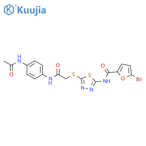 5-bromo-N-5-({(4-acetamidophenyl)carbamoylmethyl}sulfanyl)-1,3,4-thiadiazol-2-ylfuran-2-carboxamide structure