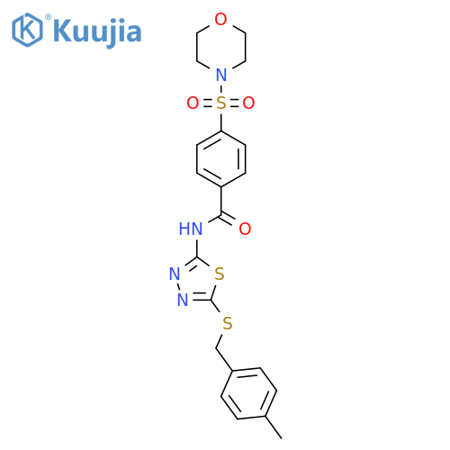 N-(5-{(4-methylphenyl)methylsulfanyl}-1,3,4-thiadiazol-2-yl)-4-(morpholine-4-sulfonyl)benzamide structure