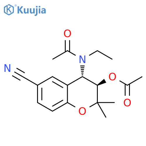 Acetamide, N-[3-(acetyloxy)-6-cyano-3,4-dihydro-2,2-dimethyl-2H-1-benzopyran-4-yl]-N-ethyl-, trans- (9CI) structure