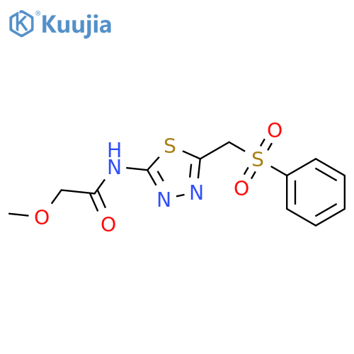 2-methoxy-N-{5-[(phenylsulfonyl)methyl]-1,3,4-thiadiazol-2-yl}acetamide structure