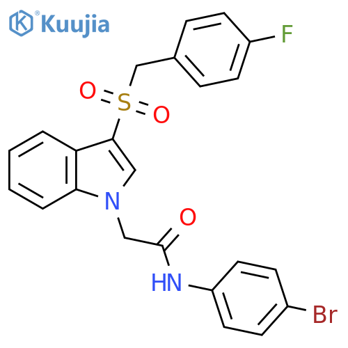N-(4-bromophenyl)-2-{3-(4-fluorophenyl)methanesulfonyl-1H-indol-1-yl}acetamide structure